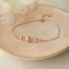 Royal Pearl Rose Gold Plated Sterling Silver Chain Bracelet