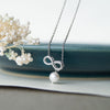 Infinity Love With Pearl Sterling Silver Charm Pendant With Chain