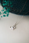 Cute Elephant With Pearl Sterling Silver Charm Pendant With Chain