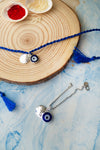 Evil Eye Sterling Silver Rakhi With Lumba Combo