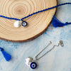 Evil Eye Sterling Silver Rakhi With Lumba Combo