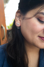 Pearl Waterfall Sterling Silver Dangler Earrings
