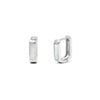Classic Linear Mother Of Pearl Sterling Silver Hoop Earrings