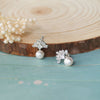 Stylish Loopy Pearl Rose Gold Plated Sterling Silver Drop Earrings