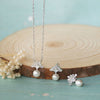 Pearly Fireworks Sterling Silver Chain Necklace Set