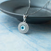 Shimmering Evil Eye Sterling Silver Pendant