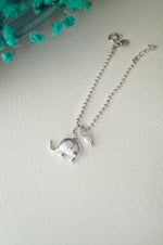 Cute Elephant With Pearl Sterling Silver Watch Charm Lumba Rakhi