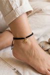 Cute Elephant Gold Plated Sterling Silver Thread Anklet