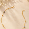 Delicate Beaded Evil Eye Gold Plated Sterling Silver Bracelet