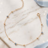 Bead And Star Evil Eye Stationed Gold Plated Sterling Silver Bracelet