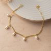 Dancing Pearls Two layer Gold Plated Sterling Silver Chain Bracelet