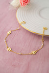 Dainty Flowers & Pearls Gold Plated Sterling Silver Chain Bracelet