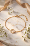 Harmony Pearl Gold Plated Sterling Silver Chain Bracelet