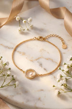 Harmony Pearl Gold Plated Sterling Silver Chain Bracelet