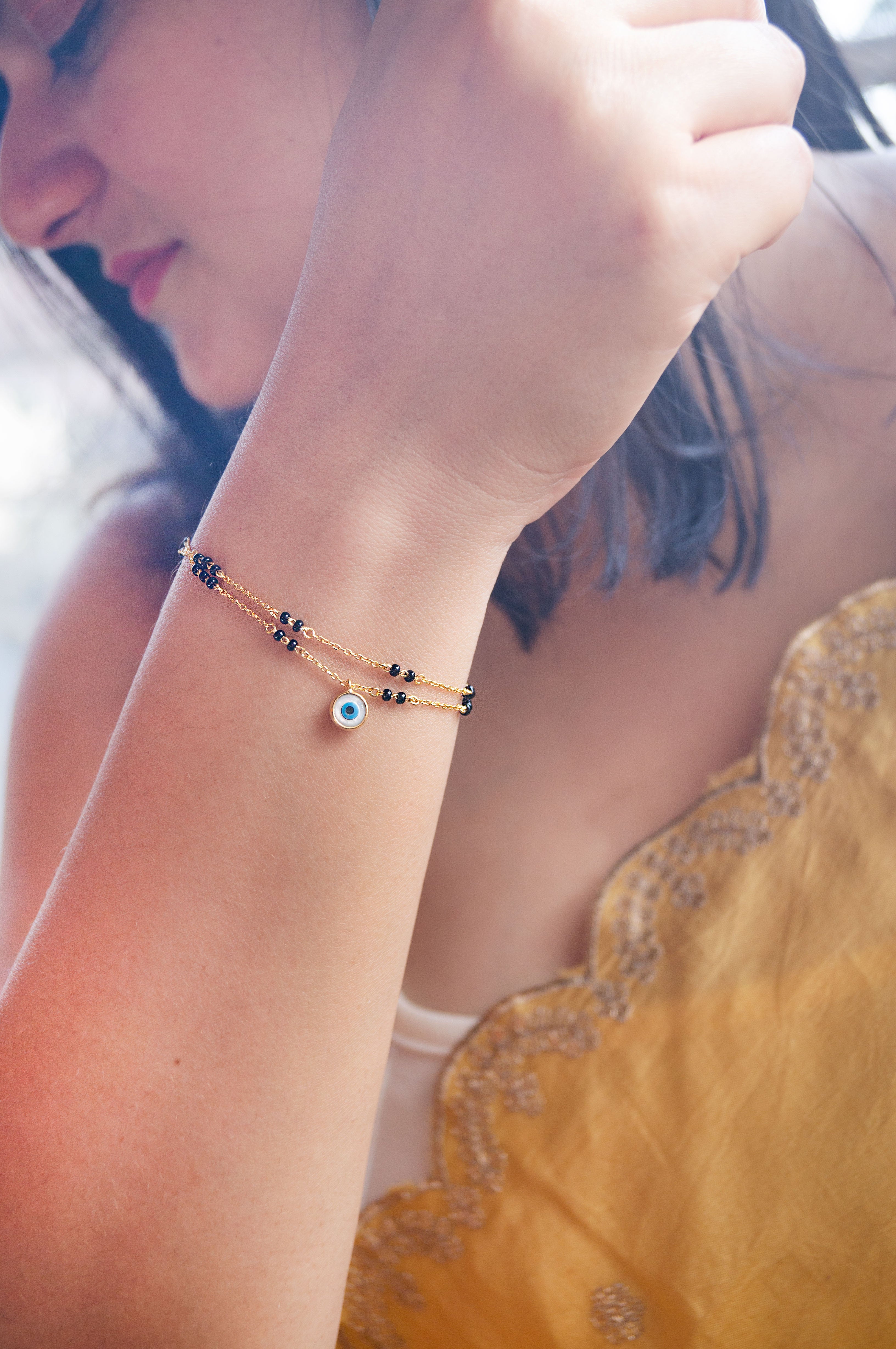Suhani Evil Eye Gemstone Mangalsutra Bracelet For Women | CaratLane