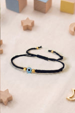 Evil Eye Sterling Silver Kids Nazariya Adjustable Thread Bracelet