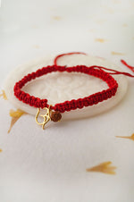 Sacred Om Gold Plated Sterling Silver Thread Bracelet