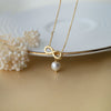 Infinity Love With Pearl Gold Plated Sterling Silver Charm Pendant With Chain