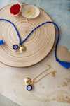 Evil Eye Gold Plated Sterling Silver Rakhi With Lumba Combo