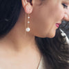 Dangling Multipearls Gold Plated Sterling Silver Sui Dhaga Earrings