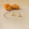 Deco Pearl Gold Plated Sterling Silver Stud Earrings