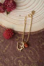 Sacred Om With Rudraksh Gold Plated Sterling Silver Watch Charm Lumba Rakhi