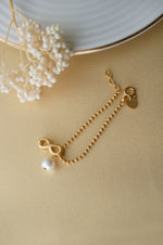 Infinity Love With Pearl Gold Plated Sterling Silver Watch Charm Lumba Rakhi