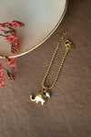Cute Elephant With Pearl Gold Plated Sterling Silver Watch Charm Lumba Rakhi