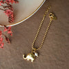 Cute Elephant With Pearl Gold Plated Sterling Silver Watch Charm Lumba Rakhi