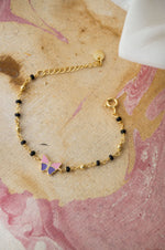 Colorful Butterfly Gold Plated Sterling Silver Chain Kids Nazariya Bracelet
