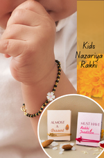 Blooming White Flower Gold Plated Sterling Silver Nazariya Bracelet Kids Rakhi