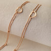 Halo Heart Rose Gold Plated Sterling Silver Anklet