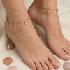 Tear Drop Charms Rose Gold Plated Sterling Silver Anklet