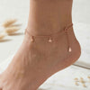 Blinging Star Charm Rose Gold Plated Sterling Silver Anklet