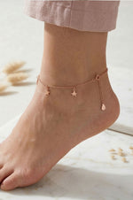 Blinging Star Charm Rose Gold Plated Sterling Silver Anklet