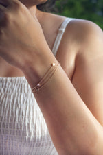 3 Layer Dancing Hearts Rose Gold Plated Sterling Silver Chain Bracelet