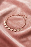 Minimalist Disc Charm Rose Gold Plated Sterling Silver Chain Bracelet
