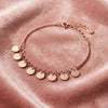 Minimalist Disc Charm Rose Gold Plated Sterling Silver Chain Bracelet