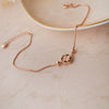 Rotating Clover  Rose Gold Plated Sterling Silver Chain Bracelet