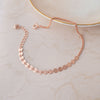 Two Way Circles and Chain Rose Gold Plated Sterling Silver Chain Bracelet