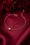 Pretty Little Heart Rose Gold Plated Sterling Silver Chain Bracelet