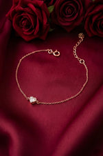 Pretty Little Heart Rose Gold Plated Sterling Silver Chain Bracelet