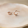 Classic Curve Rose Gold Plated Sterling Silver French Hoop Earrings