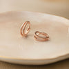 Dual Glam Rose Gold Plated Sterling Silver Hoop Earrings