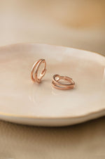 Dual Glam Sterling Silver Gold Plated Hoop Earrings