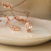 Interlinked Front And Back Rose Gold Plated Sterling Silver Hoop Earrings