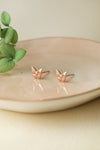Fluttering Butterflies Rose Gold Plated Sterling Silver Stud Earrings