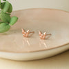 Fluttering Butterflies Rose Gold Plated Sterling Silver Stud Earrings