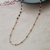 Minimal Beaded Station Rose Gold Plated Sterling Silver Mangalsutra Necklace
