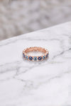 Evil Eye Eternity Rose Gold Plated Sterling Silver Ring